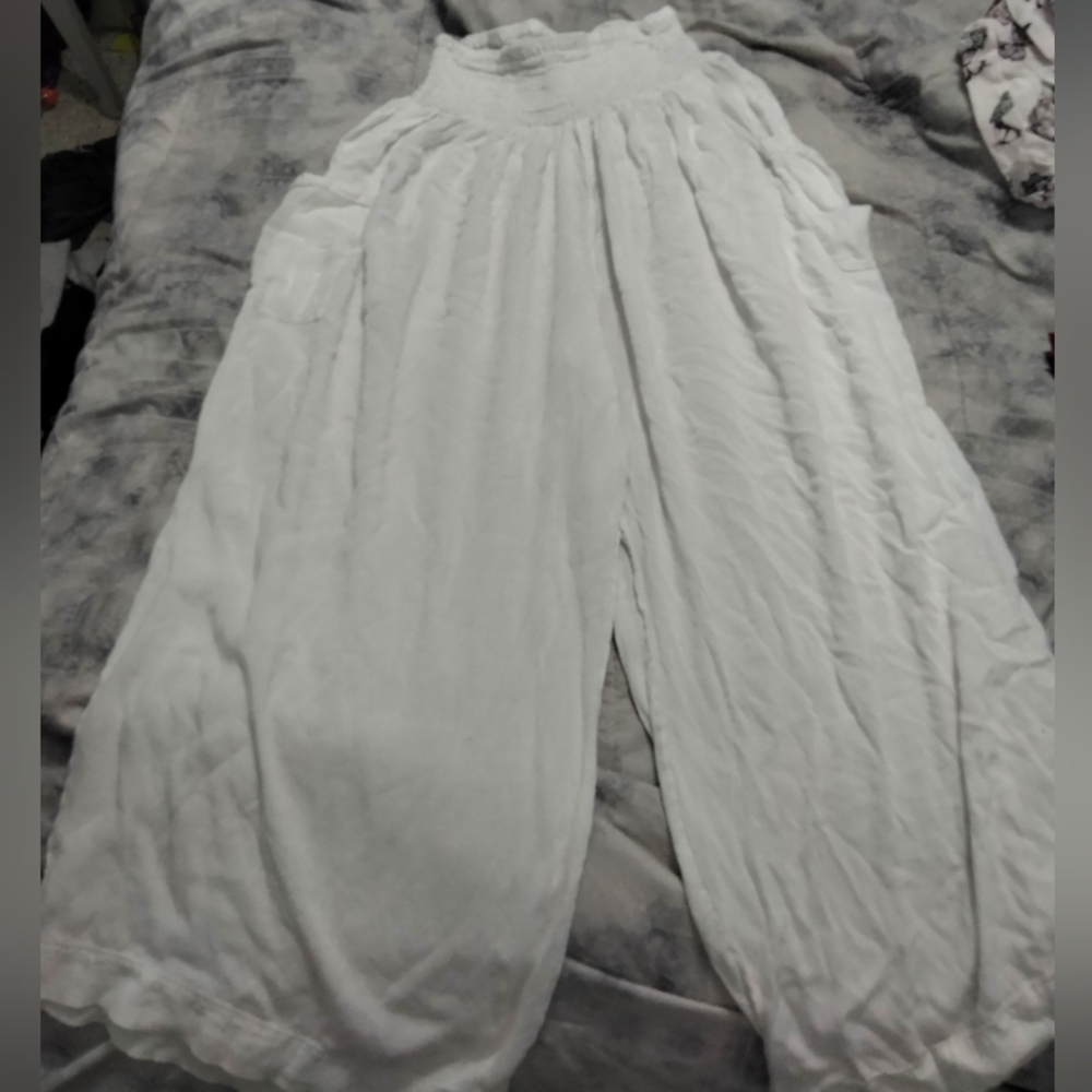 Women's Wide Leg Pants - White